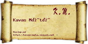 Kavas Máté névjegykártya